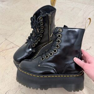 Dr. Martens Glossy Black Platform Boots